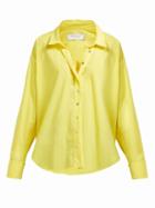 Matchesfashion.com Marques'almeida - Cuff Ring Twisted Placket Cotton Poplin Shirt - Womens - Yellow