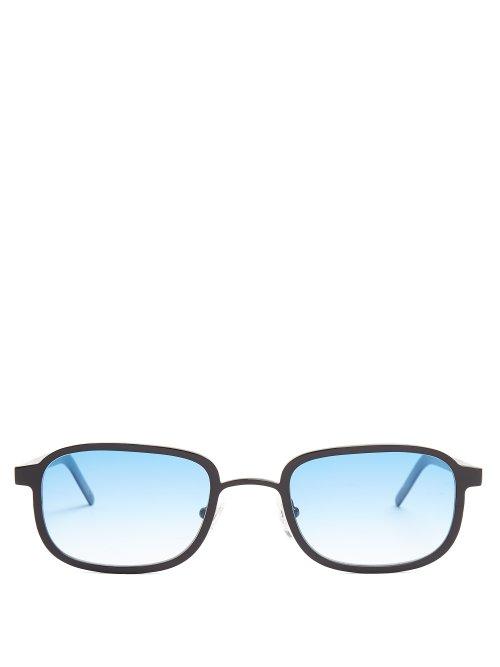 Matchesfashion.com Blyszak - Iii Square Frame Metal Sunglasses - Mens - Black