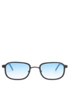 Matchesfashion.com Blyszak - Iii Square Frame Metal Sunglasses - Mens - Black