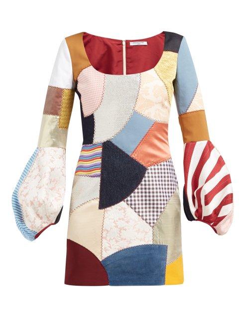 Matchesfashion.com Franoise - Patchwork Scoop Neck Dress - Womens - Multi