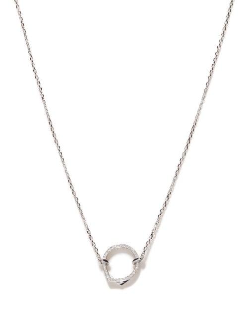 Repossi - Antifer Diamond & 18kt White-gold Necklace - Womens - White Gold