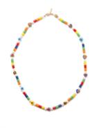 Liou - Selma Pearl, Enamel & 14kt Gold Necklace - Mens - Multi