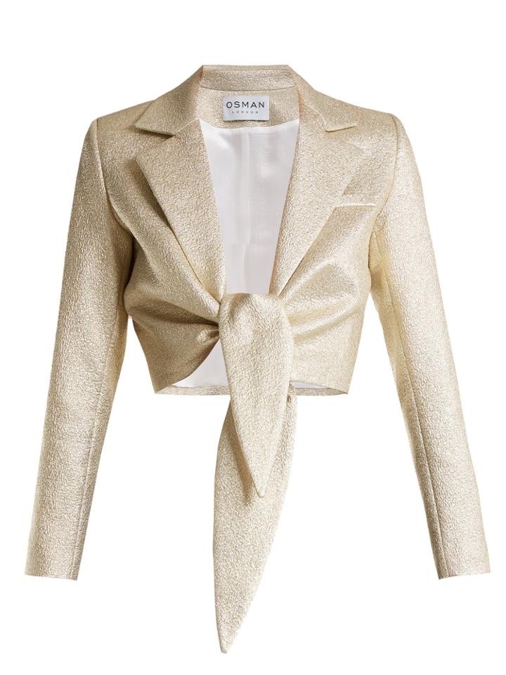 Osman Bette Tie-waist Lam Jacket