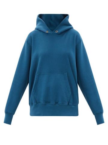 Ladies Rtw Les Tien - Brushed-back Cotton Hooded Sweatshirt - Womens - Blue