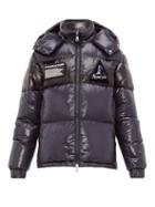 Matchesfashion.com Moncler - Gary Lacquered Outer Down Filled Coat - Mens - Navy