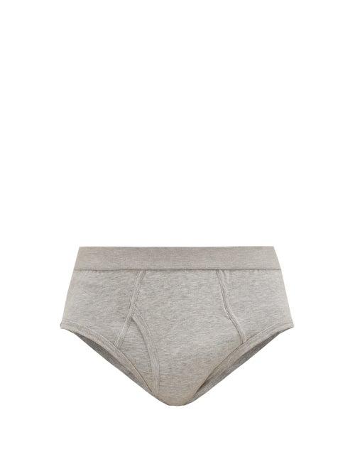 Matchesfashion.com Comme Des Garons Shirt - Cotton-jersey Briefs - Mens - Grey