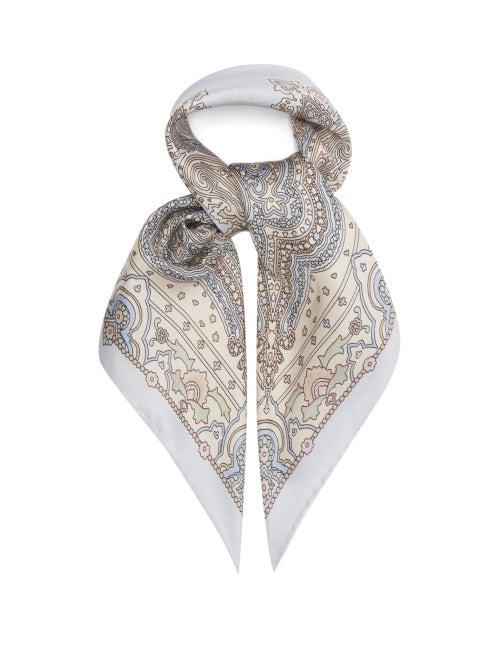 Matchesfashion.com Acne Studios - Valisa Paisley-print Silk-twill Scarf - Womens - Cream Multi