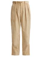 Matchesfashion.com Koch - Panelled Cotton Corduroy And Twill Trousers - Womens - Beige