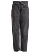 Matchesfashion.com Jean Atelier - Flip Fold Over Corduroy Jeans - Womens - Dark Grey