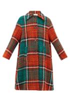 Matchesfashion.com La Doublej - Single Breasted Checked Wool Blend Tweed Coat - Womens - Red Print