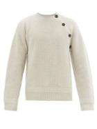 Matchesfashion.com Lanvin - Asymmetric Buttoned Wool Sweater - Mens - White