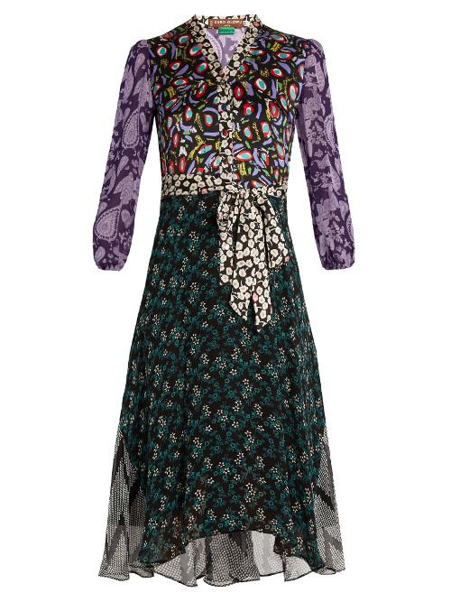 Duro Olowu Multi-print V-neck Georgette Dress