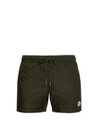 Matchesfashion.com Moncler - Logo Appliqu Swim Shorts - Mens - Green