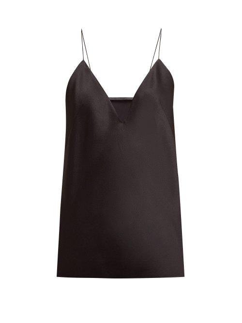 Matchesfashion.com Haider Ackermann - Slender Strap Crepe Satin Camisole - Womens - Black