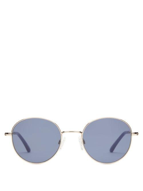Matchesfashion.com Sun Buddies - Ozzy Round Metal Sunglasses - Mens - Gold Multi