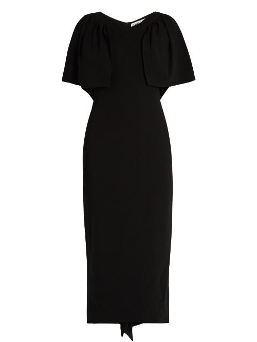 Osman Edith V-neck Cady Midi Dress
