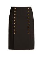 Saint Laurent Button-down Wool-gabardine Pencil Skirt