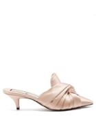 No. 21 Twisted-satin Point-toe Mules