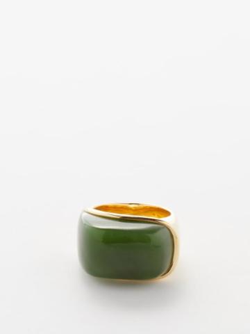 Fernando Jorge - Oblong Nephrite-jade & 18kt Gold Ring - Womens - Green Gold