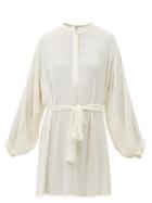 Melissa Odabash - Alexandra Lam-stripe Crinkle-georgette Mini Dress - Womens - Gold Multi