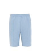 Matchesfashion.com Helmut Lang - Pintucked Jersey Shorts - Mens - Blue