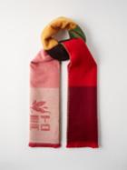 Etro - Logo-jacquard Striped Wool Scarf - Womens - Multi