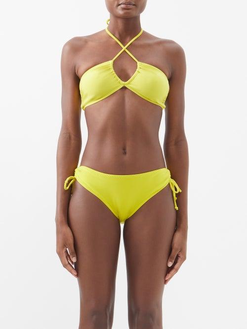 Norma Kamali - Jason Triangle Bikini Top - Womens - Dark Yellow