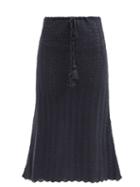 Matchesfashion.com Escvdo - Tarma Crocheted Pima-cotton Midi Skirt - Womens - Navy