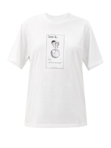 Matchesfashion.com Vetements - Love Is. A Green Planet Cotton-jersey T-shirt - Womens - White