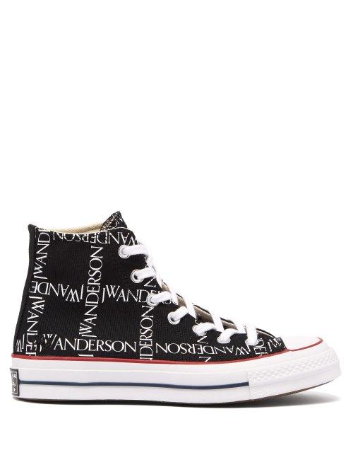 Matchesfashion.com Converse X Jw Anderson - Chuck 70 Logo Grid High Top Trainers - Mens - Black White