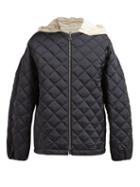 Matchesfashion.com Jil Sander - Giove Diamond Quilted Satin Jacket - Womens - Navy