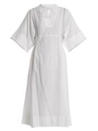 Matchesfashion.com Sea - Vienna Bell Sleeve Cotton Voile Dress - Womens - White