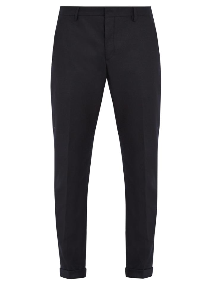 Prada Mid-rise Slim-leg Brushed-wool Tailored Trousers