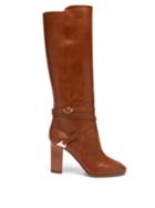 Matchesfashion.com Aquazzura - Saddle 90 Leather Below-the-knee Boots - Womens - Tan