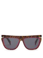 Matchesfashion.com Fendi - Ff Logo Flat Top Square Optyl Sunglasses - Womens - Brown Multi