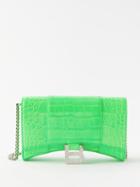 Balenciaga - Hourglass Crocodile-effect Leather Cross-body Bag - Womens - Green