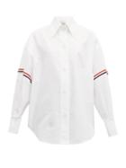 Matchesfashion.com Thom Browne - Oversized Cotton Oxford Shirt - Womens - White Multi