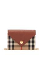 Matchesfashion.com Burberry - Jade Vintage-check Chain-strap Leather Wallet - Womens - Brown Multi