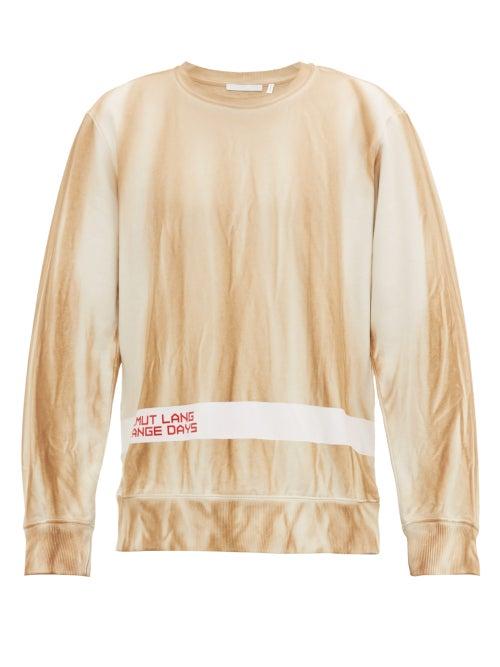 Matchesfashion.com Helmut Lang - Strange Days Cotton Jersey Sweatshirt - Mens - Beige Multi