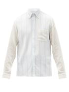 Matchesfashion.com Another Aspect - Patch Pocket Striped Tencel-twill Shirt - Mens - Multi