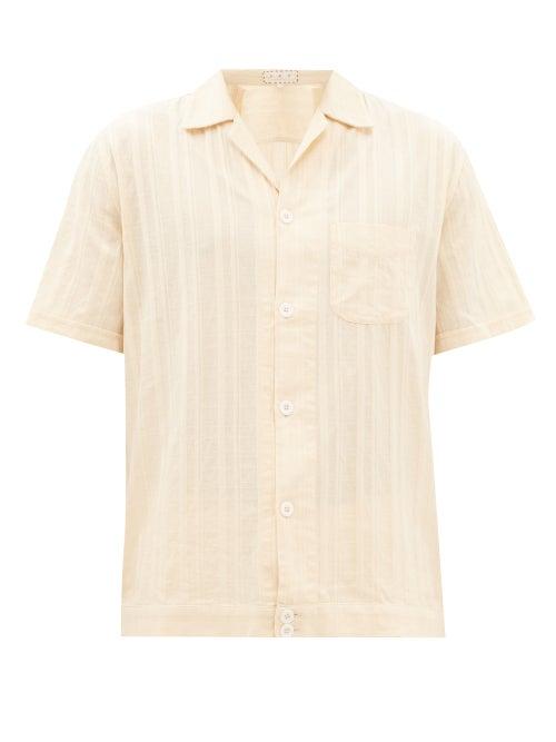 Smr Days - Paraiso Patch-pocket Cotton-hopsack Shirt - Mens - Beige