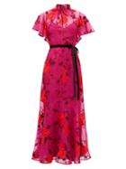 Matchesfashion.com Erdem - Celestina Rose Embroidered Silk Organza Gown - Womens - Pink Multi