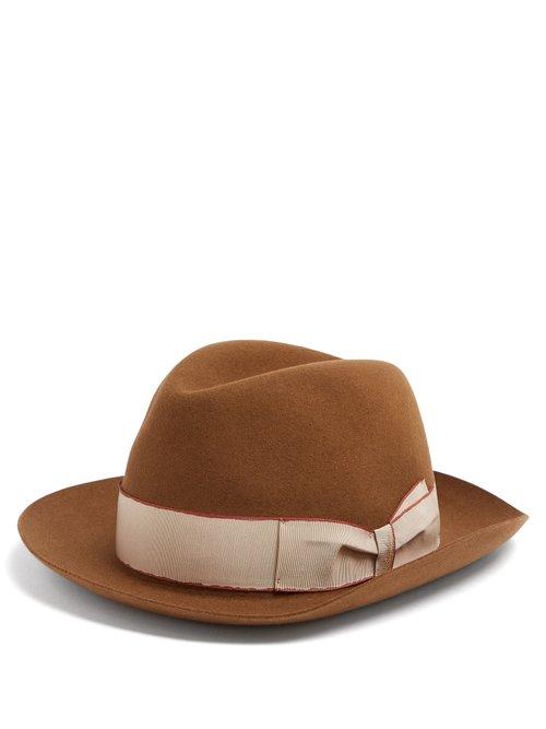 Matchesfashion.com Borsalino - Alessandria Contrast Band Hat - Mens - Camel