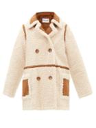 Stand Studio - Chloe Double-breasted Faux-shearling Coat - Womens - Ivory