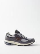 New Balance - 2002r Suede And Mesh Trainers - Mens - Grey Blue