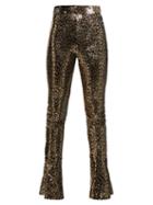Matchesfashion.com Halpern - High Rise Sequin Embellished Skinny Trousers - Womens - Animal