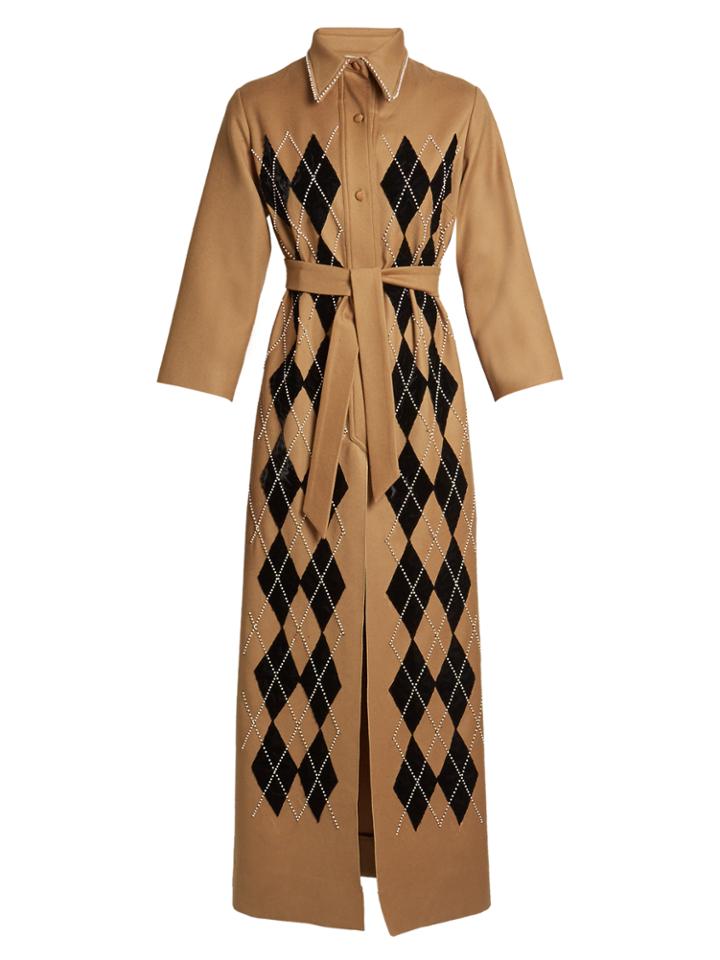 Attico Mia Argyle-embellished Coat