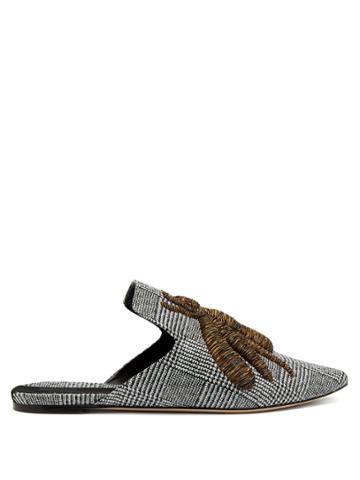 Sanayi 313 Ragno Bee-embroidered Backless Loafers