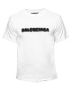 Balenciaga - Logo-print Distressed Cotton-jersey T-shirt - Mens - White
