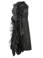 Matchesfashion.com Comme Des Garons Comme Des Garons - Scalloped Panel A Line Satin Dress - Womens - Black